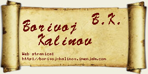 Borivoj Kalinov vizit kartica